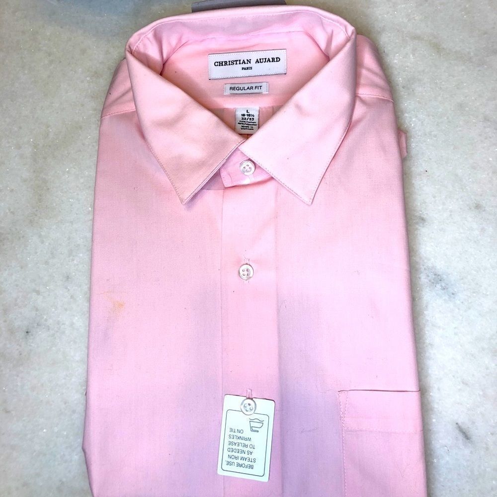 Christian Aujard pink long sleeve dress shirt